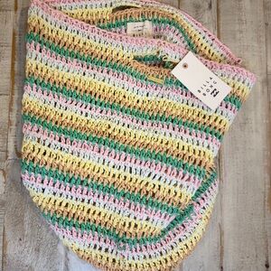 Billabong Crochet Bag | NWT Pastel Stripes  | Boho Beach Vibes